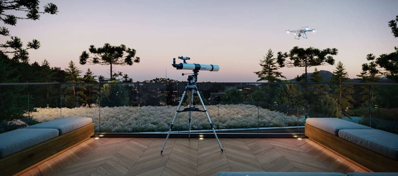 Mirante com telescópio