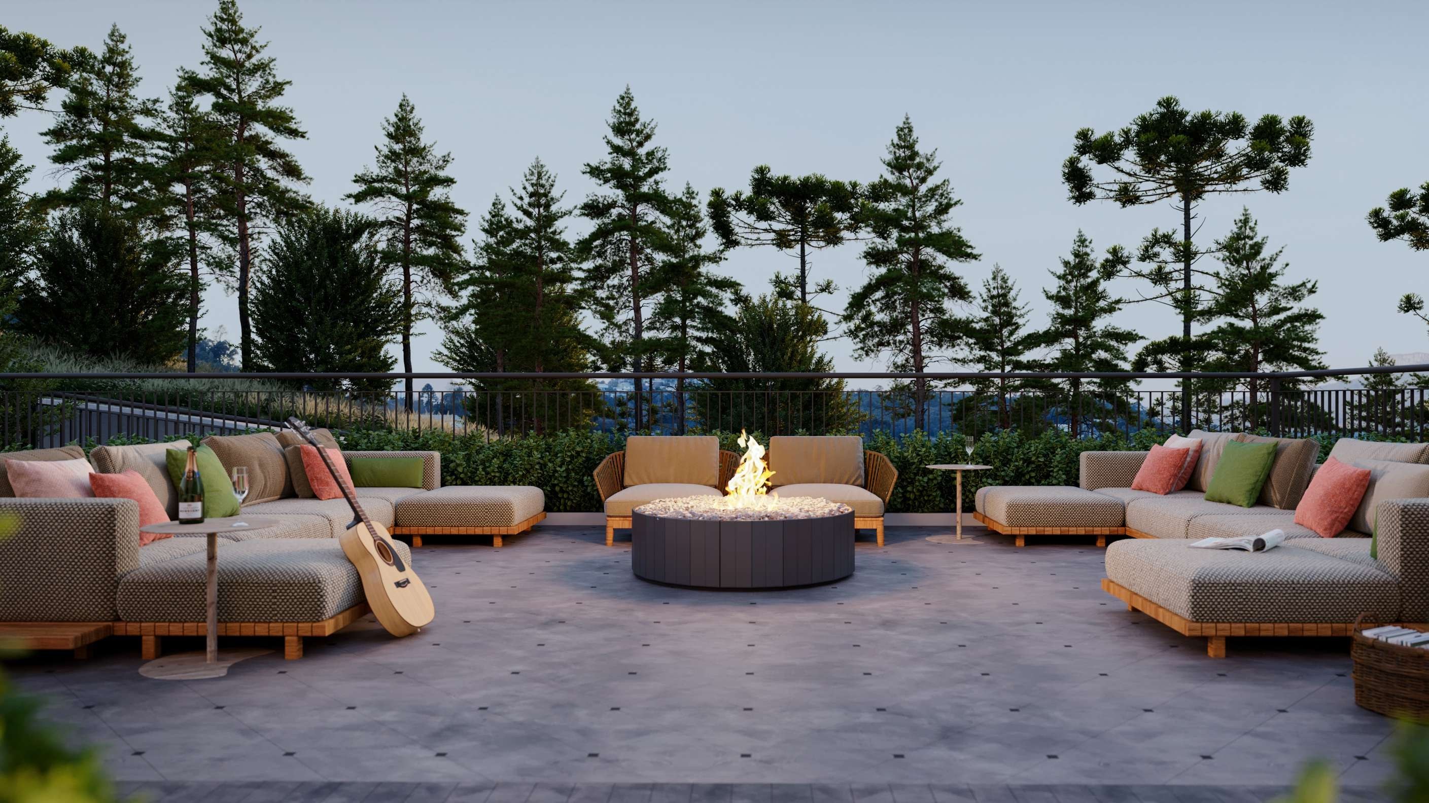 Fire pit e área de convivência