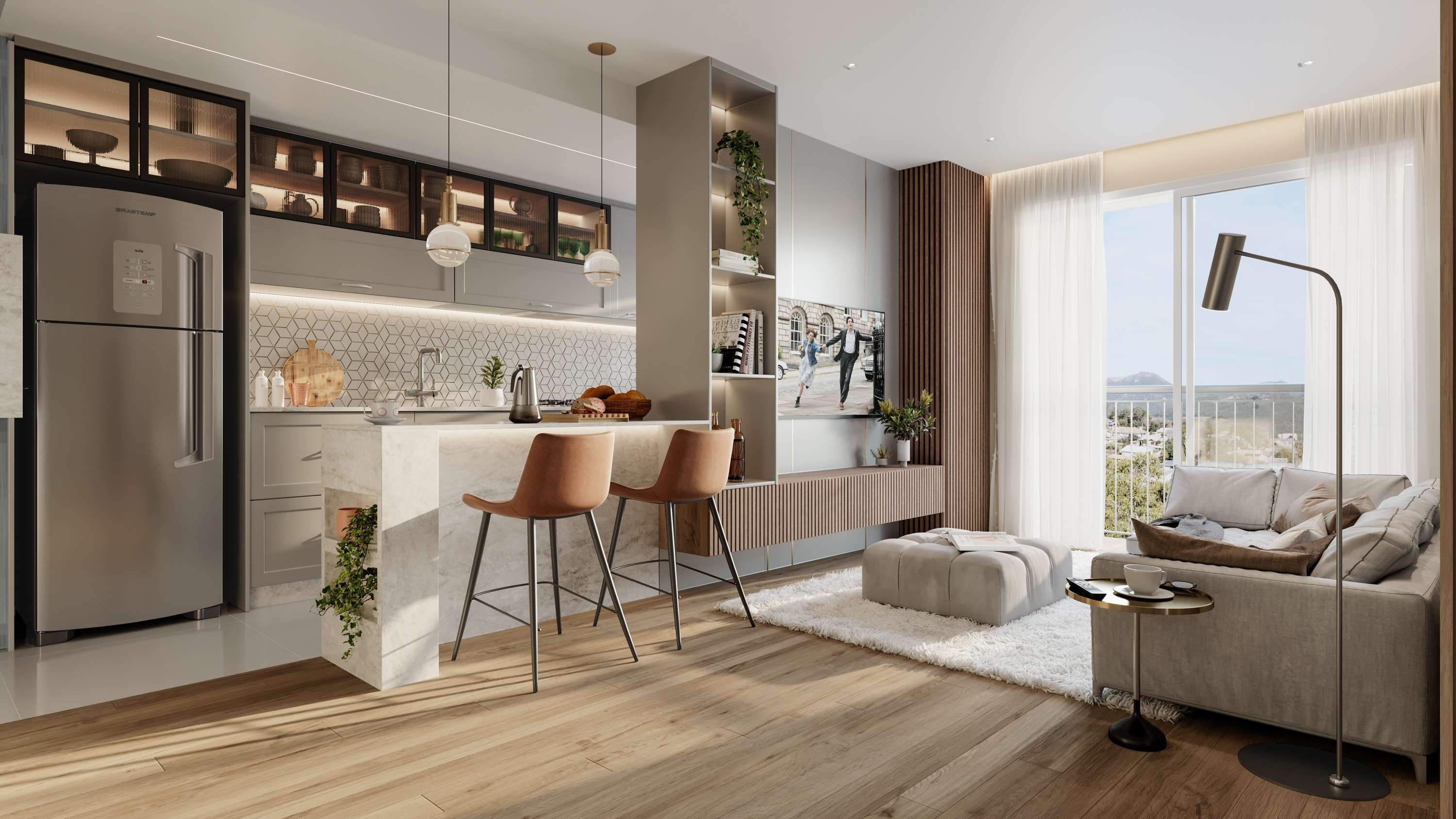 Living integrado — decorado