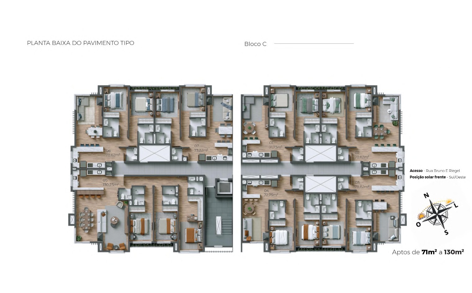 Planta baixa do pavimento tipo — Bloco C